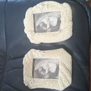 Set of 2 Pearl  Mini Picture Frames